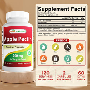 Best Naturals Apple Pectin 700 Mg 120 Capsules
