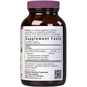 Bluebonnet Citrus Bioflavonoid Complex 750 Mg Immune System Support - Hesperidin Citrus Bioflavonoids from Oranges Lemons Grapefruit & Limes - Non-Gmo, Vegan, Gluten-Free - 90 Veggie Capsules