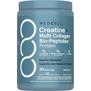 Neocell Creatine Monohydrate Powder | 30 Servings | with Multi Collagen Peptides | Unflavored | for Women and Men