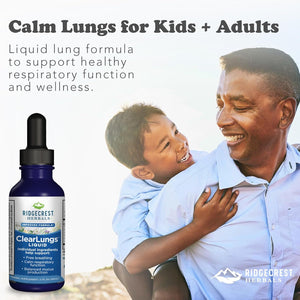 Ridgecrest Herbals Clearlungs Liquid Herbal Supplement, Orange Flavor Alcohol Free for Adults and Kids, Natural Lung and Nasal Wellness Formula for Bronchial and Mucus Support (2 Fl Oz, 29 Servings)