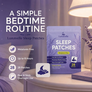Lunavelle Melatonin-Free Sleep Patches for Adults - Natural Sleep Aid with Magnesium, L-Theanine, GABA & Valerian Root - 28 Patches