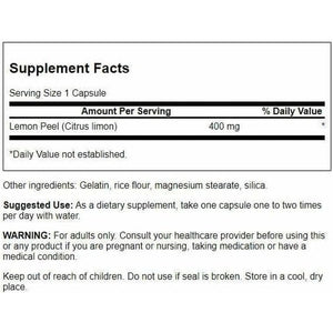 Swanson Full Spectrum Lemon Peel 400 Milligrams 60 Capsules