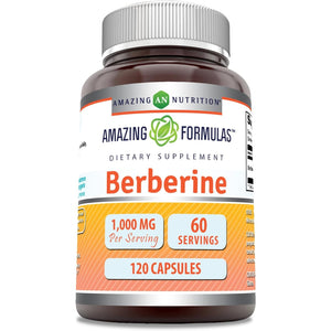 Amazing Formulas Berberine 1000Mg per Serving 120 Capsules Supplement | Non GMO | Gluten Free | Made in USA