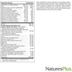 Naturesplus Source of Life No Iron - 180 Mini-Tabs - Multivitamin & Mineral Supplement - Supports Natural Energy & Overall Well-Being - Gluten Free, Vegetarian - 30 Servings