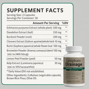 Lymphatic Drainage Capsules - New Maximum Potency Formula with Dandelion Extract, Cleavers Extract, Natural Ingredients, Vegan & Non-Gmo, 60 Capsules (1)