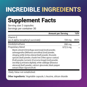 Dr. Berg DIM Supplement Estrogen Balance - Original Estrogen Supplement for Women with Diindolylmethane for Menstrual Symptoms & Menopause Relief & Black Pepper for Enhanced Absorption - 60 Capsules