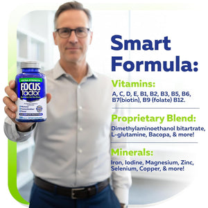Focus Factor Adults Extra Strength, 120 Count - Brain Supplement for Memory, Concentration and Focus - Complete Multivitamin with DMAE, Vitamin D, DHA - Trusted Health Vitamins