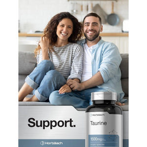 Horbäach Taurine 1500Mg | 180 Capsules | Amino Acid Supplement | Non-Gmo and Gluten Free