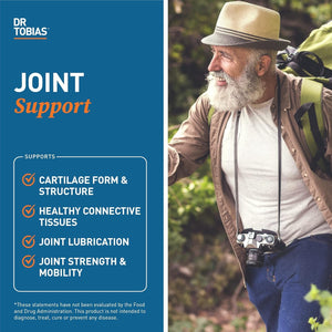 Dr. Tobias Joint Support Supplement with Glucosamine Chondroitin MSM, Supports Connective Tissue, Function & Flexibility, Extra Strength Joint Supplements for Men & Women, 240 Capsules