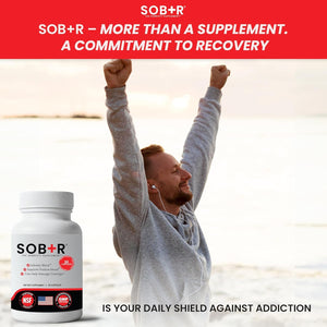 SOB+R Natural Drug Recovery Supplement | Alcohol Craving Blocker for Addiction Support | Restores Nutrients, Boost Mental Clarity | Vegetarian Capsules - Therapist Formulated, Made in USA | 30 Count