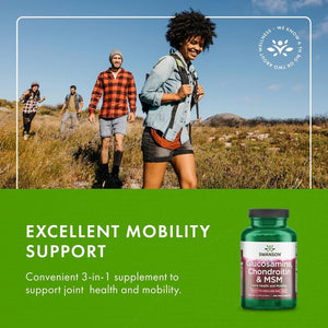 Swanson Glucosamine, Chondroitin & MSM - Cartilage & Joint Health Supplement* - Supports Mobility & Flexibility* - Easy-To-Swallow Mini Tablets - Gluten Free & Non-Gmo - 360 Mini-Tablets