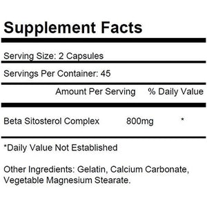 KRK SUPPLEMENTS 1 Pack Beta Sitosterol 800Mg per Serving 90 Capsules Prostate Support