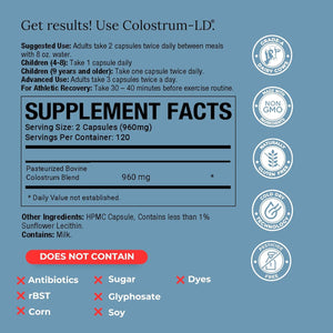 Colostrum-Ld Colostrum Capsules - 120 Count - Liposomal Delivery