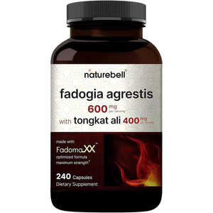 Naturebell Fadogia Agrestis 600Mg & Tongkat Ali 400Mg - 240 Capsules (4-Month Supply) - High-Potency Supplement for Energy, Vitality & Workout Support - Non-Gmo, Gluten-Free - 3Rd Party Tested