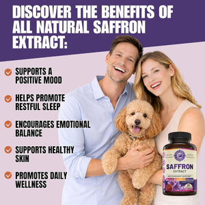 100% Pure Saffron Extract - Supports Weight and Appetite Health, Mood, Focus, Memory, Digestion, Eye, Skin and Brain Health. NSF Certified Saffron Supplements for Women and Men.