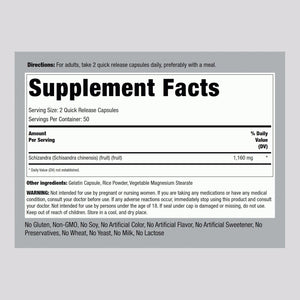 Piping Rock Schizandra Berry Fruit Capsules 1160Mg | 100 Count | Non-Gmo, Gluten Free Supplement