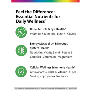 Rainbow Light - 50+ Mini-Tablet Food-Based Multivitamin - Age-Defense Formula Probiotic and Antioxidant Formula; Vitamins and Minerals Support Immune, Heart, Skin, Eye, Bone and Prostate - 180 Tablets