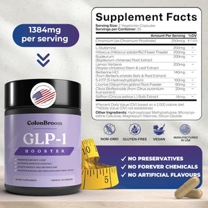 Colonbroom GLP-1 Weight Management Supplement for Women & Men - GLP1 Supports Appetite Control, Energy & Mood Balance - Vegan, Gluten-Free Diet Capsules | 60 Count