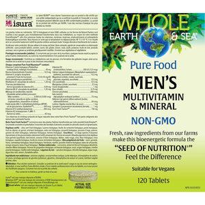 Natural Factors Whole Earth & Sea Men'S Multivitamin & Mineral - Daily Health Supplement for Men under 50 - Vegan, Non-Gmo & Gluten-Free - 120 Tablets (60 Servings)
