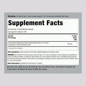Piping Rock Aronia Berry Capsules | 100 Pills | Chokeberry Herb Extract | Supplement Concentrate | Non-Gmo, Gluten Free