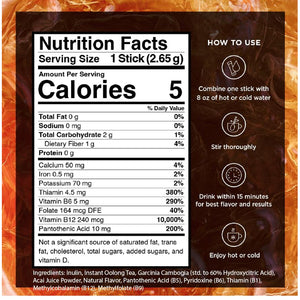 Vitacup Slim Instant Tea Packets for Diet Support, Oolong Tea W/B Vitamins, Garcinia, Inulin & Acai, On-The-Go Instant Sticks, 24 Ct