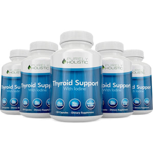 Thyroid Support | Iodine Supplement with Zinc, Selenium, L-Tyrosine & Vitamin B12 | Supports Energy Production & Cellular Health | Thyroid Support for Women & Men | Non-Gmo | 120 Ct (2-Month Supply)