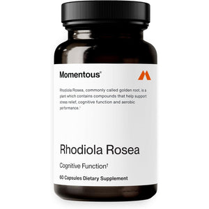Momentous Rhodiola Rosea Supplement - Adaptogen Supplement for Cognition, Fatigue, & Stress Support - Rhodiola Rosea Root Extract - NSF Certified for Sport - GMO- & Gluten-Free - Vegan - 60 Servings