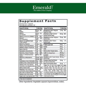 EMERALD LABS Complete 1-Daily Multi - Complete Multivitamin for Men & Women with Vitamin C, Methylated Folate, Whole-Food Blend & More for Immune Support, Bone Health & More* - 60 Vegetable Capsules