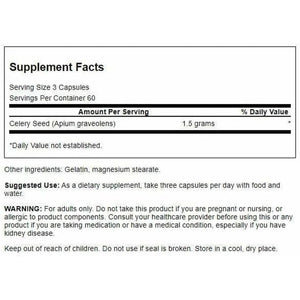 Swanson - Celery Seed Maximum Strength - Antioxidant Support (500 Mg 180 Capsules)(1 Pack)