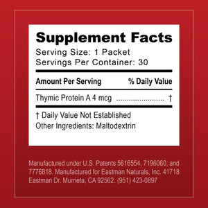 Thymic Protein a Powder Packets (4 Mcg TPA) – Immune System Support Supplement - All Natural, Non-Gmo Formula - 30 Packets