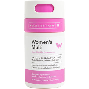 Health by Habit Womens Multi Supplement (60 Capsules) - 23 Essential Vitamins and Minerals, Supports General Health & Wellness, Non-Gmo, Sugar Free (1 Pack)