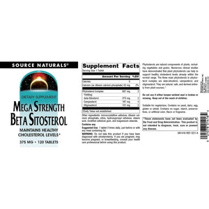 Source Naturals Mega Strength Beta Sitosterol 375Mg - 120 Tablets