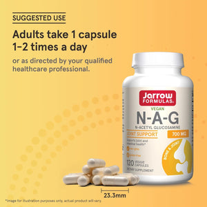 Jarrow Formulas® N-A-G 700 Mg, N-Acetyl Glucosamine, Acetylated Form of Glucosamine for Bone and Joint Support, 120 Veggie Capsules, up to 120 Servings