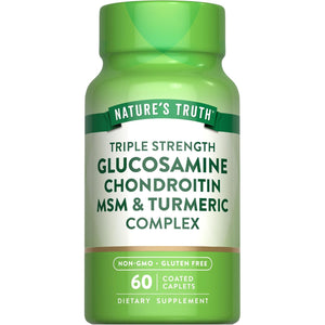 Nature'S Truth Glucosamine Chondroitin MSM Complex | 60 Caplets | with Turmeric | Triple Strength Formula | Non-Gmo and Gluten Free Supplement