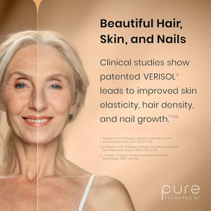 Pure Therapro Rx Triactive Collagen Plus, Collagen Powder for Hair, Skin, Nails, Bones & Joints, Hydrolyzed Collagen Powder W/Patented Peptides, Multi Collagen Protein Powder (Unflavored)