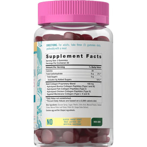Carlyle Collagen Peptides Gummies | 60 Count | Multi Collagen Complex | Beauty Formula Supplement | Mixed Berry Flavor | Non-Gmo, Gluten Free