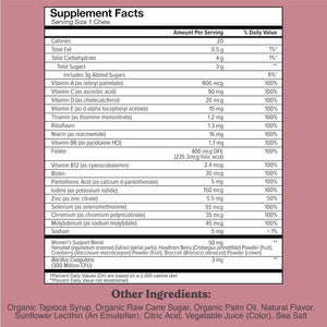 CHEWSY Women'S Multivitamin - Immune & Energy Support - 23 Nutrients Including A, B12, C, Folic Acid, Probiotics, Biotin, Cranberry - 30-Day Supply