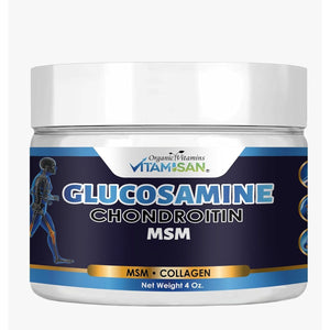 VITAMISAN Premium Organic Glucosamine & Chondroitin Cream with MSM, Arnica, & Collagen