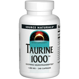 Source Naturals Taurine, Soothing Neurotransmitter*, 1000Mg - 240 Capsules
