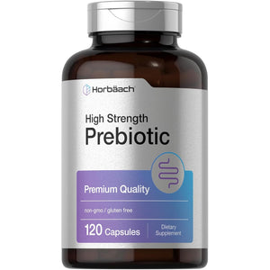 Horbäach Prebiotic for Men and Women | 120 Powder Pills | High Strength & Premium Quality Supplement | Non-Gmo & Gluten Free Quick Release Capsules