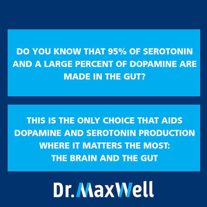 Dr. Maxwell Serotonin and Dopamine Supplements with Mood Probiotic, 5In1 Support for (1) Dopamine (2) Serotonin (3) Mood (4) Relaxation (5) Focus & Brain, 60 Capsules
