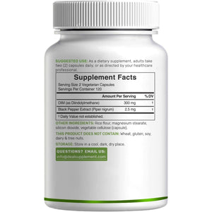 DIM Supplement 300Mg with Black Pepper, 240 Vegetarian Caps, 4 Months Supply | 2-In-1 Dim Supplement for Women & Men | Diindolylmethane plus Black Pepper Extract for Enhanced Absorption*