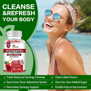 Apple Cider Vinegar Capsules 700Mg - 120 Count | Extra Strength ACV with the Mother | Supports Weight Management, Digestion, Metabolism & Immune | Vegan, Non-Gmo, Gluten-Free (Pack of 1)