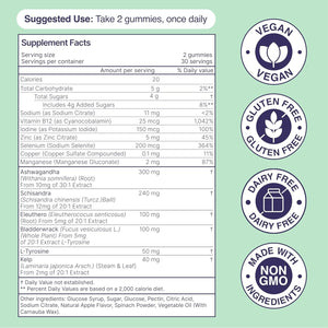 Thyroid plus Gummies - Ashwaganda, Iodine, Bladderwrack, Kelp, and Schisandra