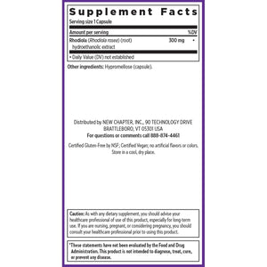 New Chapter Rhodiola Force 300Mg with Potent Vegan Rhodiola for Mental Focus & Stamina, Endurance + Mood Support + Stress Adaptogen + Non-Gmo Ingredients - 30 Count