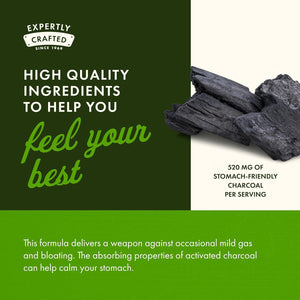 Swanson Activated Charcoal Digestive Support Supplement for Digestive-Comfort-Seeking Adults - 260 Mg per Capsule (120 Capsules, 520 Mg per Serving)
