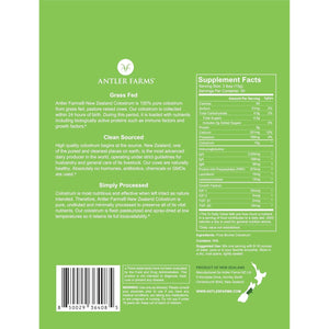 Antler Farms 100% Pure New Zealand Colostrum, 30 Servings, 1 Lb - Grass Fed, Pasture Raised, Clean Sourced, Cold Processed, Undiluted, High Igg Content