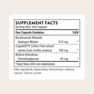 THORNE - Brain Factors - Brain Health Supplement with Nicotinamide Riboside, Coffee Fruit Extract & Betaine Anhydrous - Supports Learning, Memory & Cognition* - Third-Party Certified - 30 Capsules