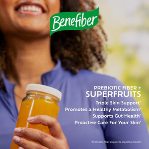 Benefiber Prebiotic GLP-1 Friendly Fiber + Superfruits Dietary Supplement, Strawberry Dragon Fruit Flavor, 8.8 Oz (250G)