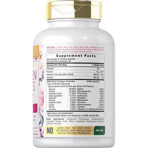 Carlyle Collagen Peptides with Vitamin C | 6000Mg | 120 Caplets | Grass Fed Type II & III | Beauty Formula | Non-Gmo, Gluten Free Supplement